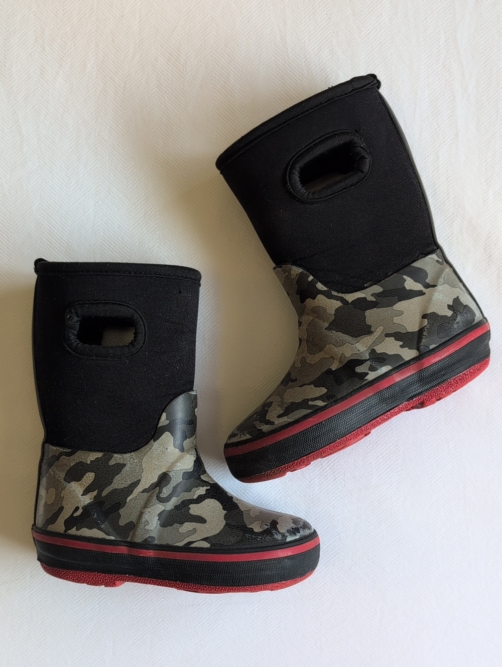 Joe Fresh Toddler Boys Camo Neoprene Insulated Waterproof Rain Boots Size 8